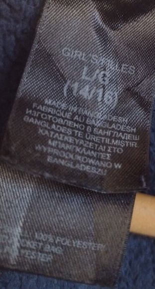 Girl's North Face Blue Fluffy Fleece Jacket Large Age 14 15 16 Year's Ladies XS - Picture 6 of 7